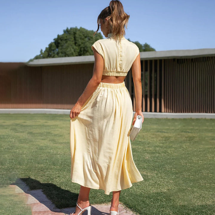 Mia | High-Neck Pleated Dress