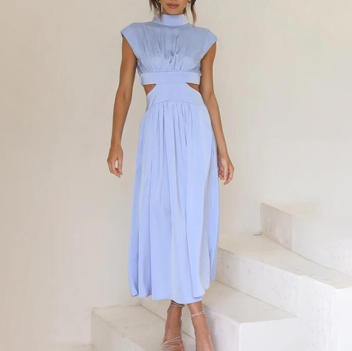 Mia | High-Neck Pleated Dress